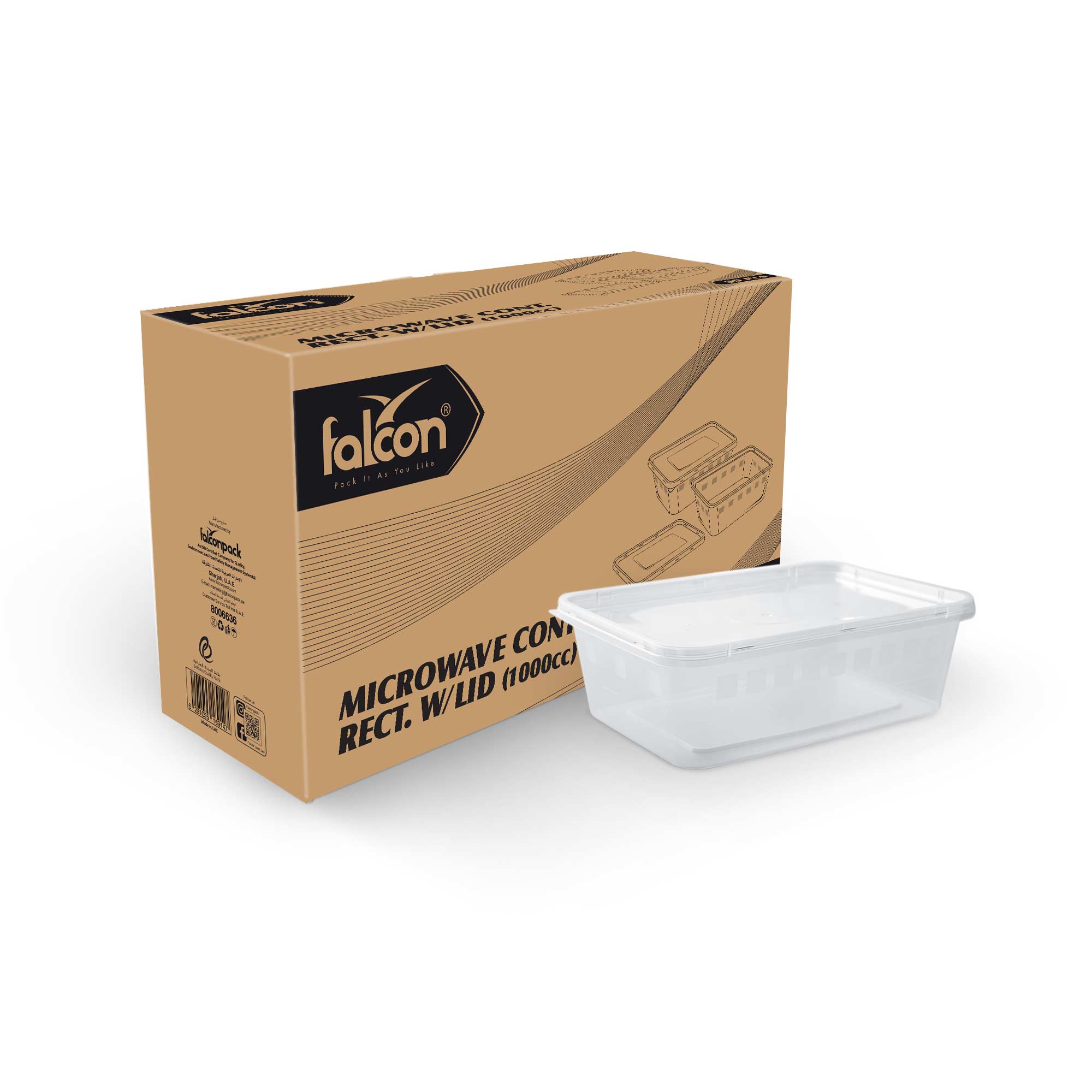 Microwave Container with Lid (750 cc), Rectangular Shape