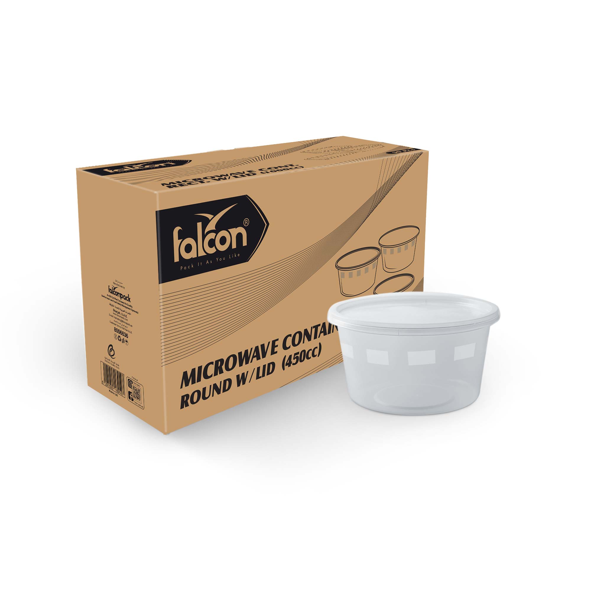 Microwave Container with Lid (450 cc), Round Shape