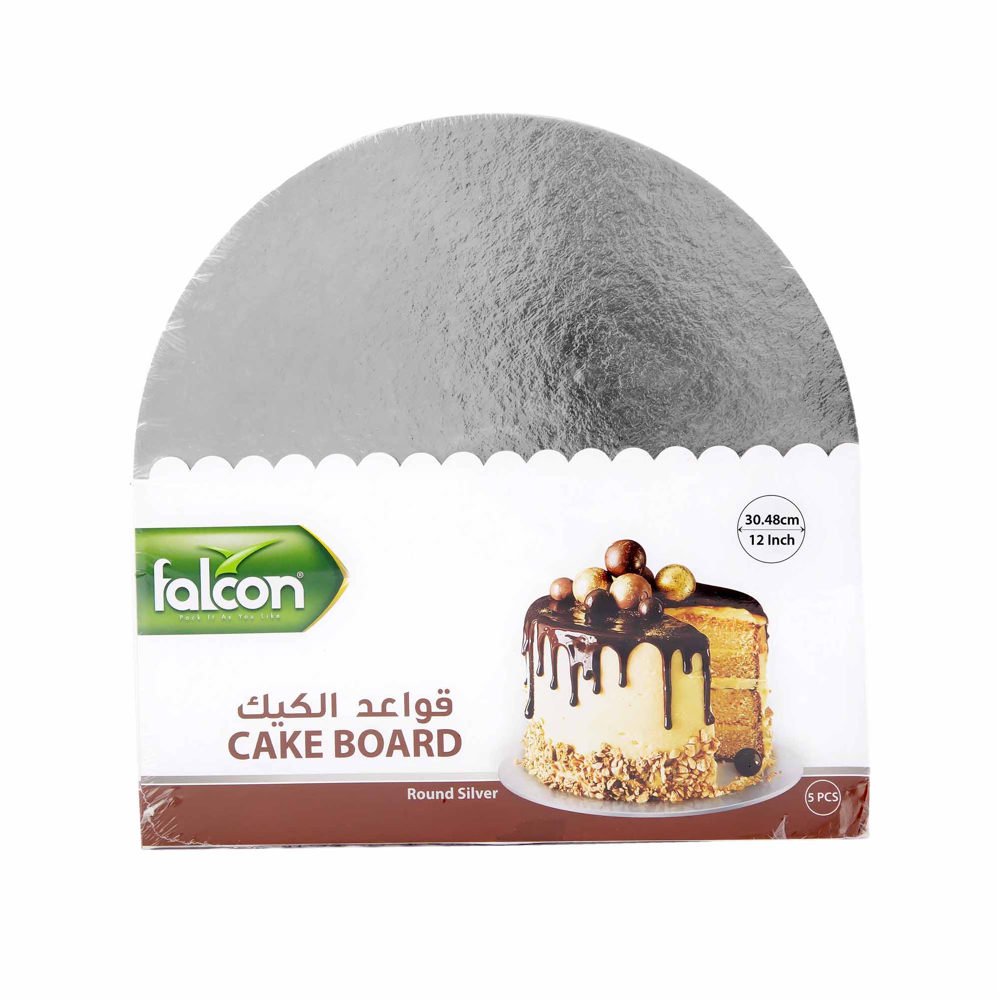 Cake Board (12 Inch) Silver Colour Round Shape.