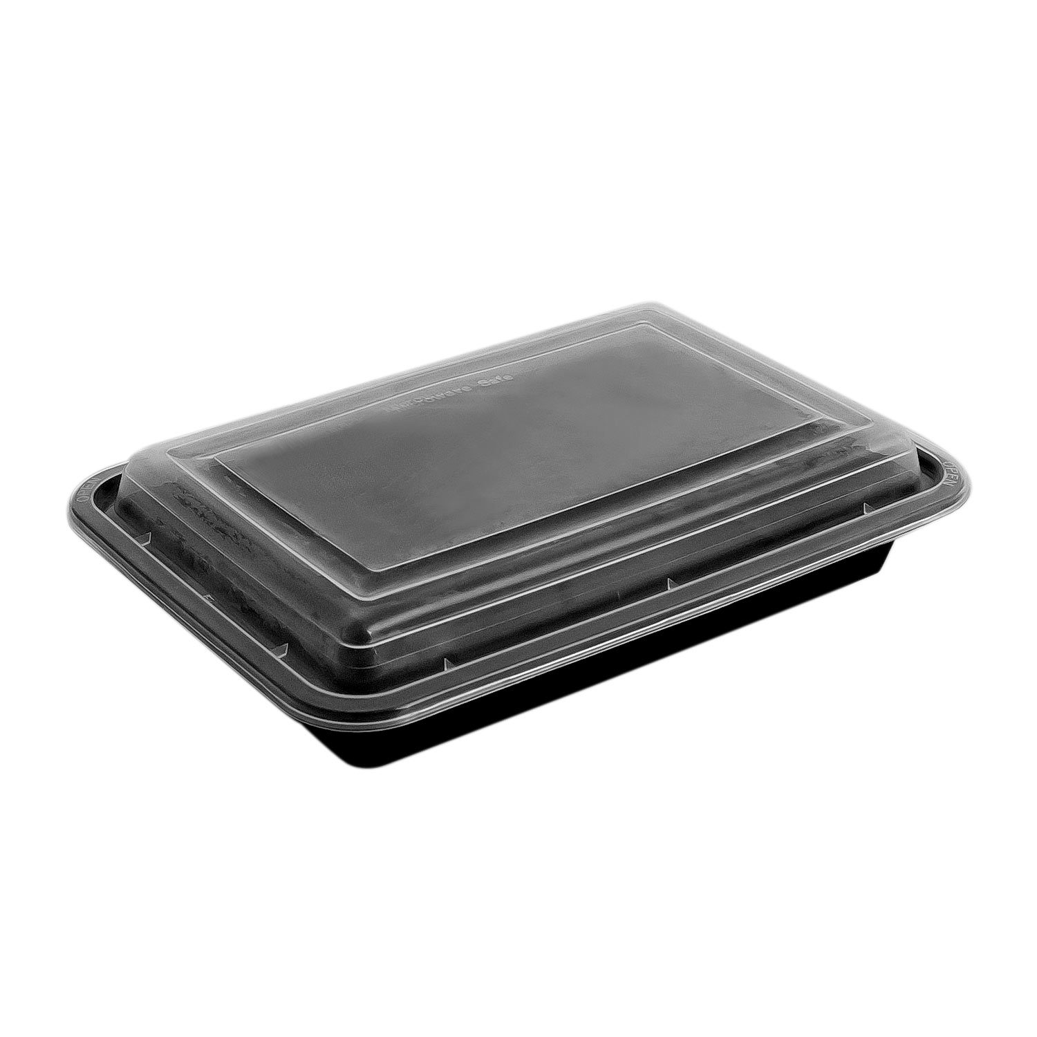 Microwave Containers with Lid ( 28 oz, Rectangular Shape, Black colour) 