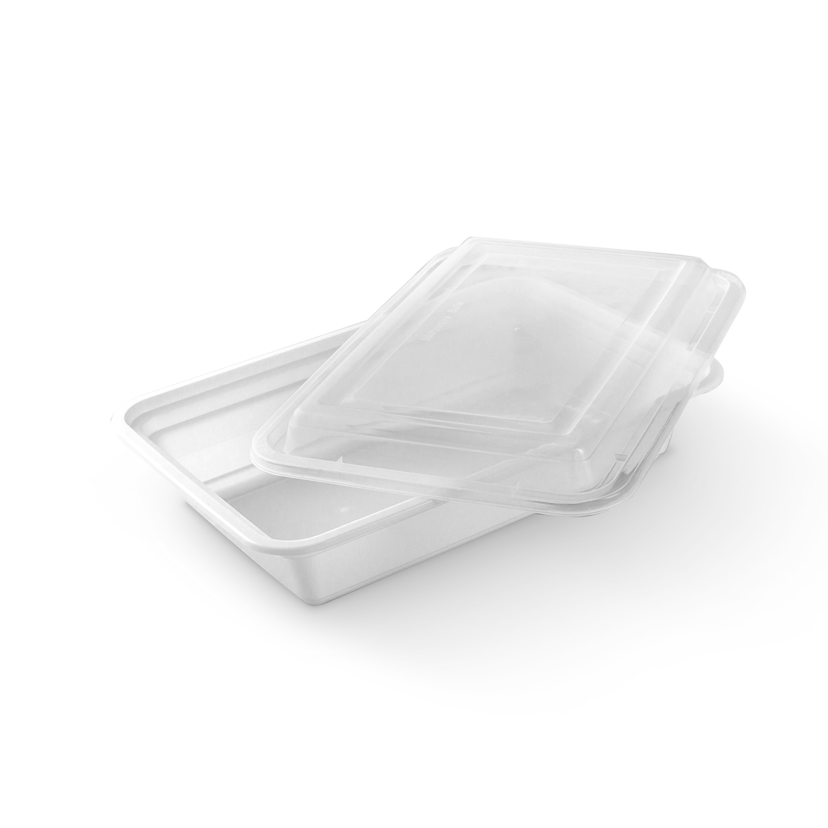 Microwave Containers with Lid (24 oz, Rectangular Shape, White Colour) 