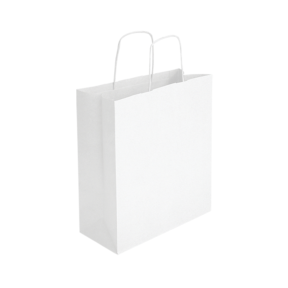 Paper Shopping Bag with Handle, White Colour. 