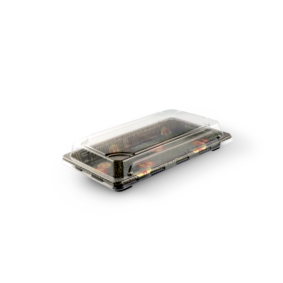 Sushi Container with Lid (Rectangular Shape, Black Colour)