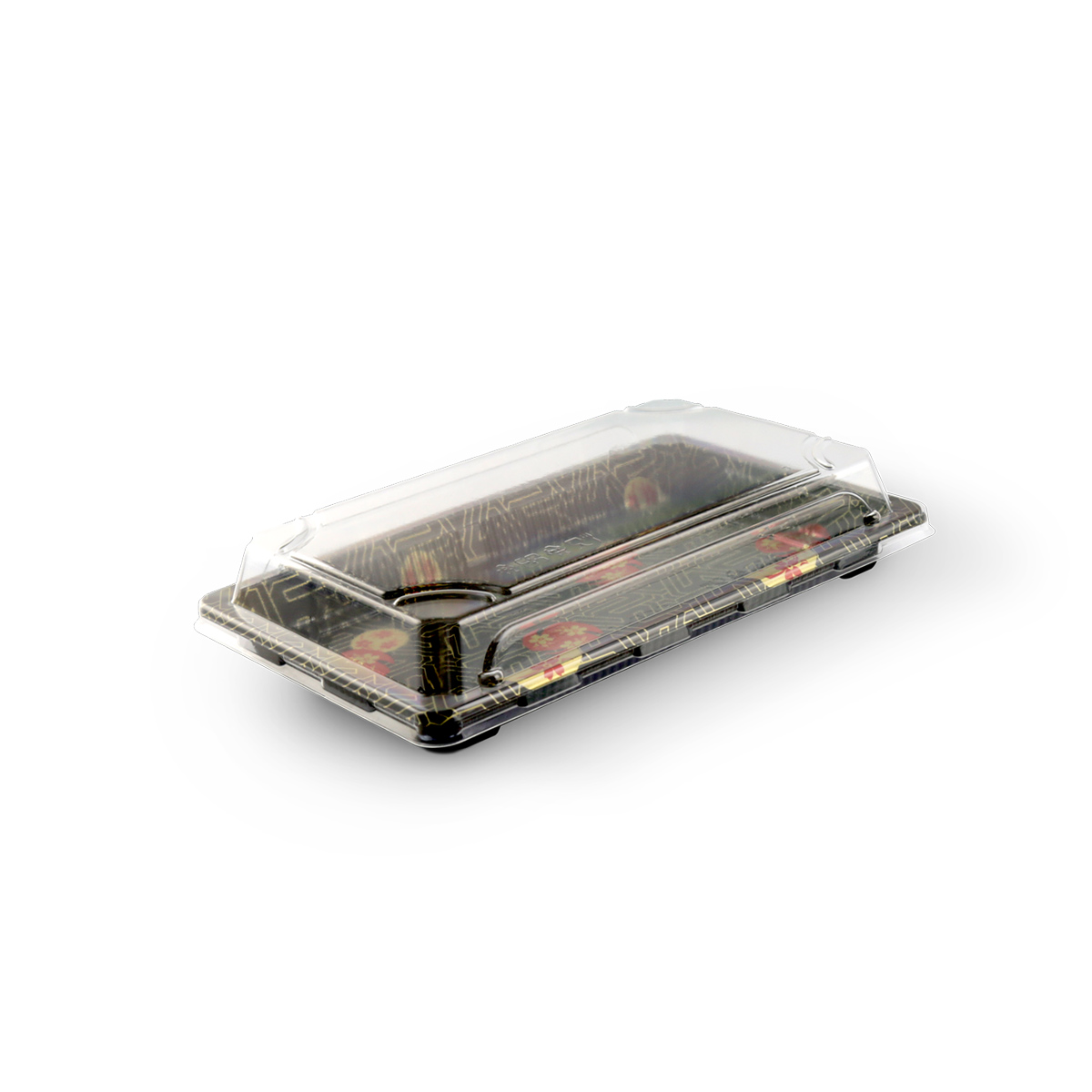 Sushi Container with Lid (Rectangular Shape, Black Colour )