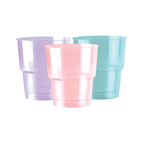 Clear Nova Cups (230cc, Mix Colours)