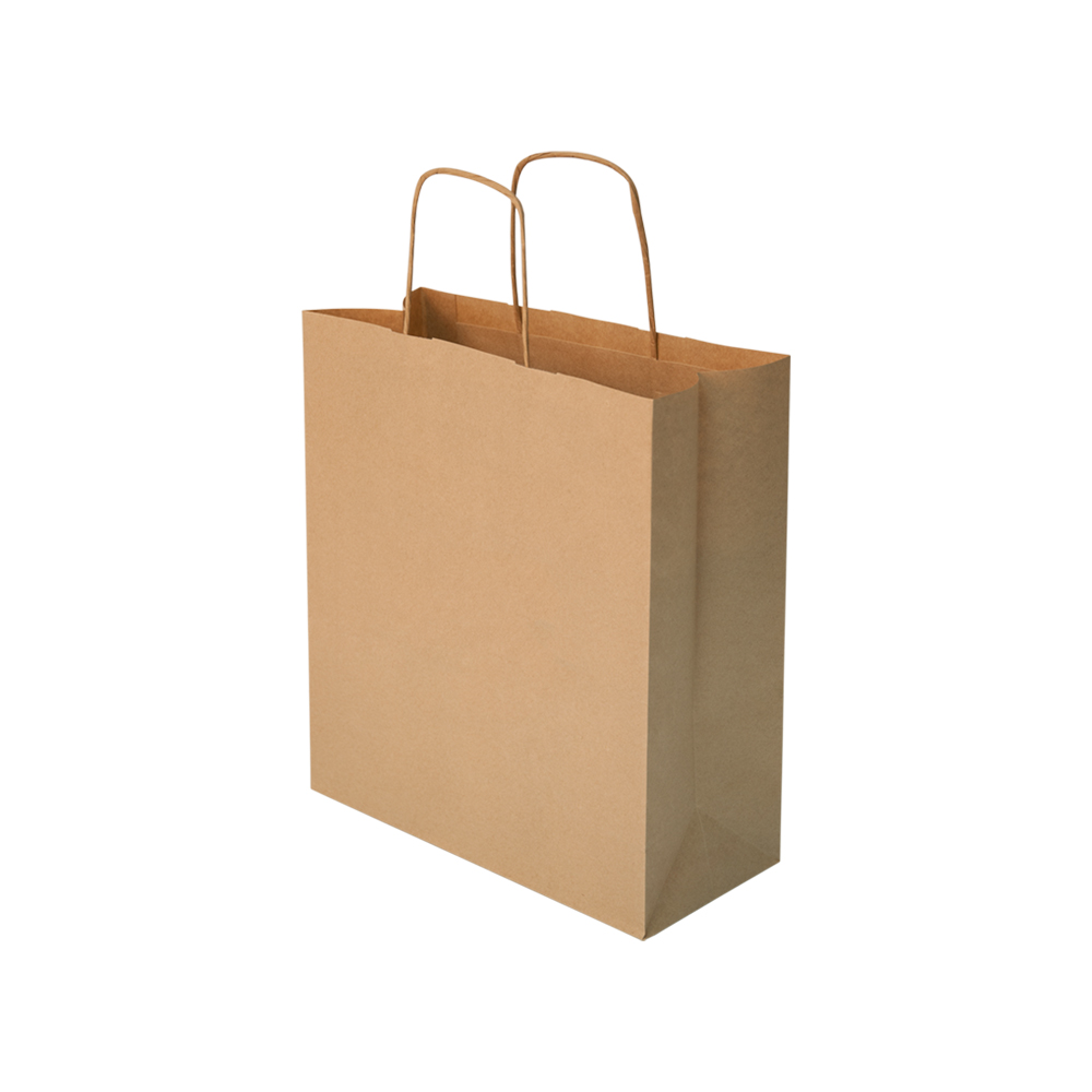 Paper Shopping  Bags (33cm x 27cm x 12cm, Brown Colour)