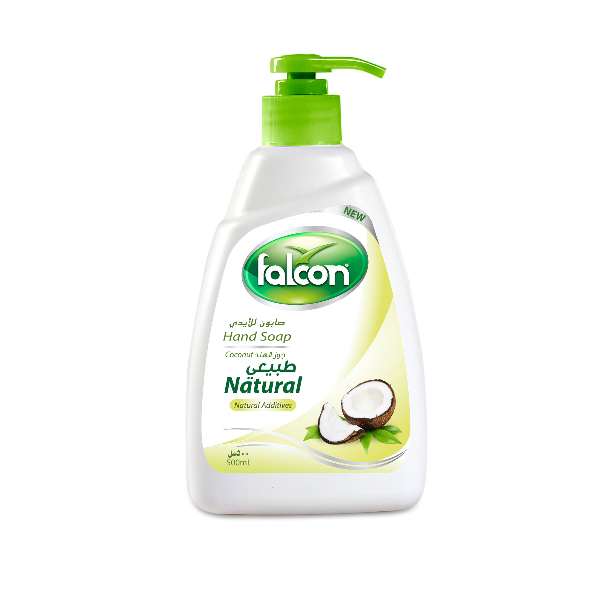 Falcon Natural Hand Soap Liquid (Coconut, 500 ml Bottle)
