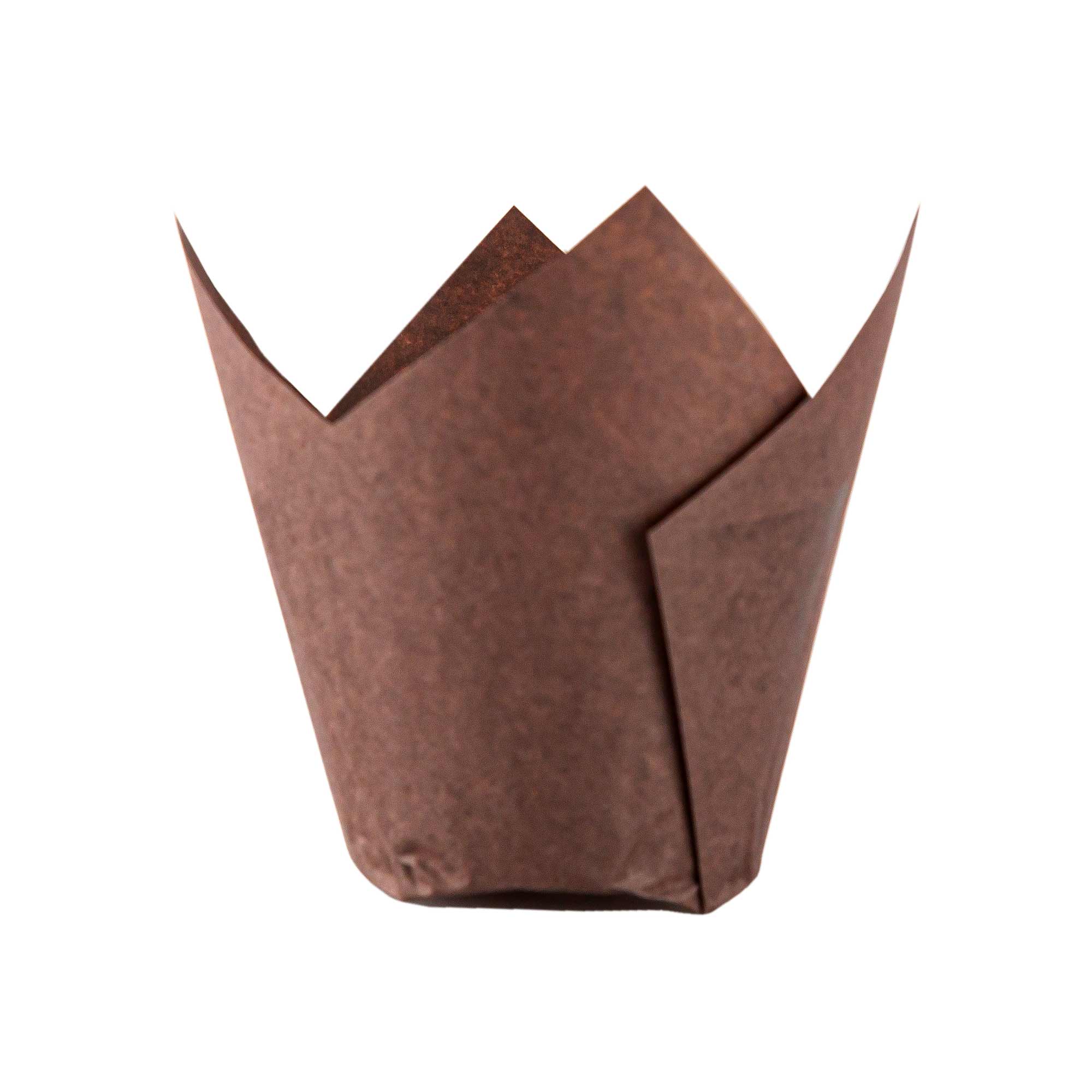 Cupcake Baking Tulip Cups ( 50 MM, Brown Colour)
