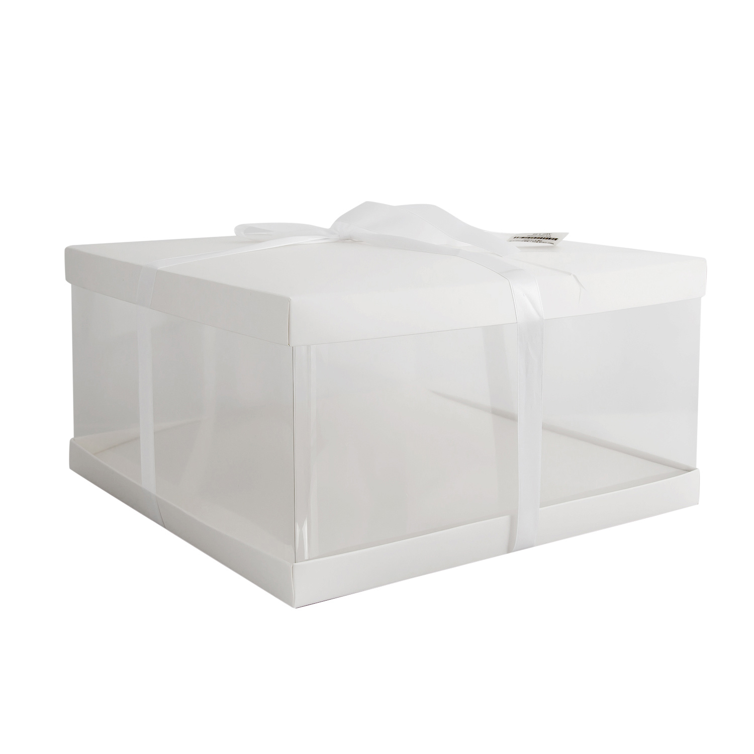 Cake box with Ribbon (White Colour) 