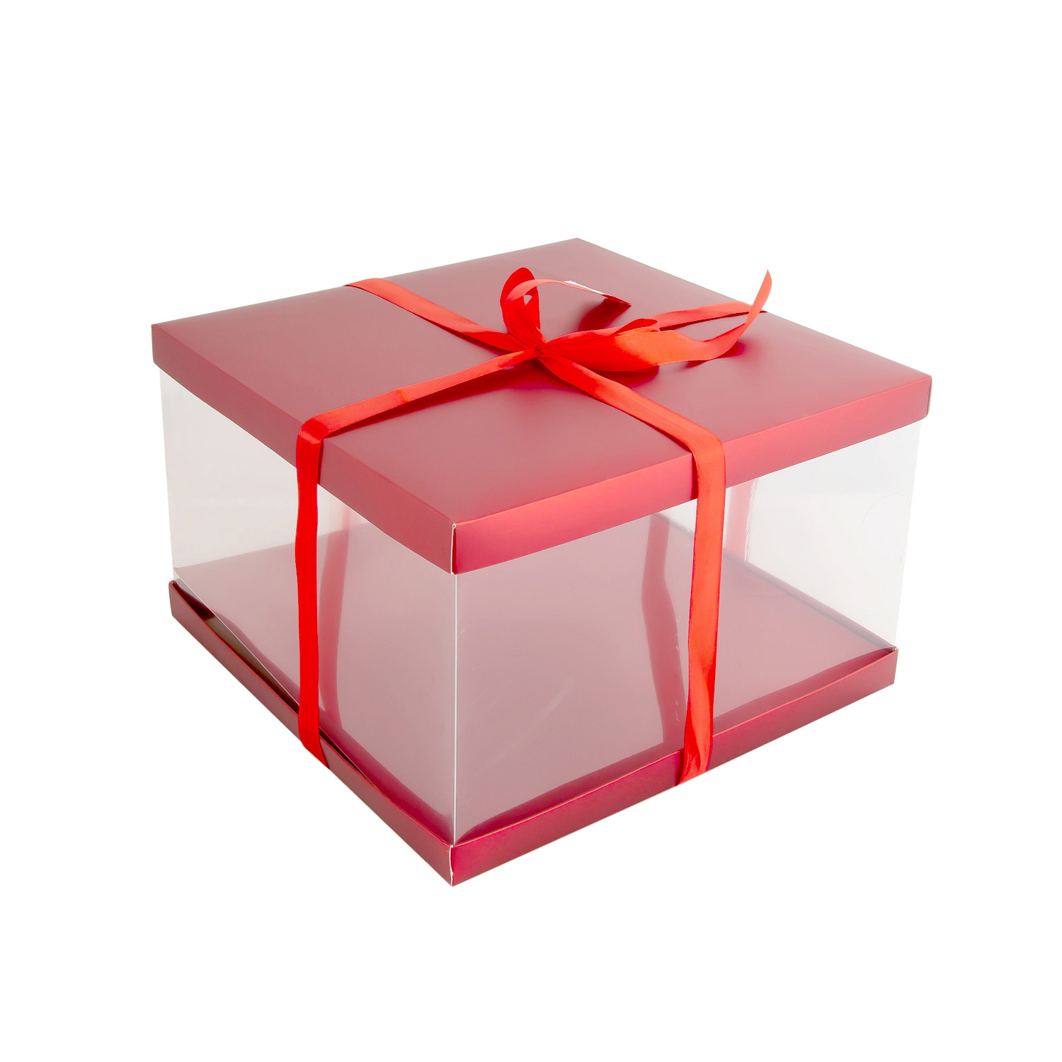 Cake box with Ribbon (Red Colour) 