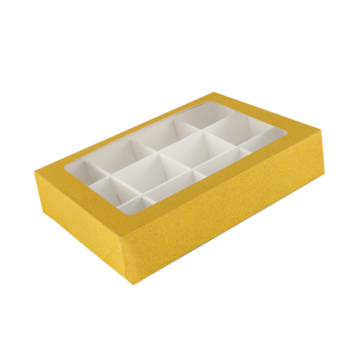 Cupcakes Box (12 Cups, Golden Colour)