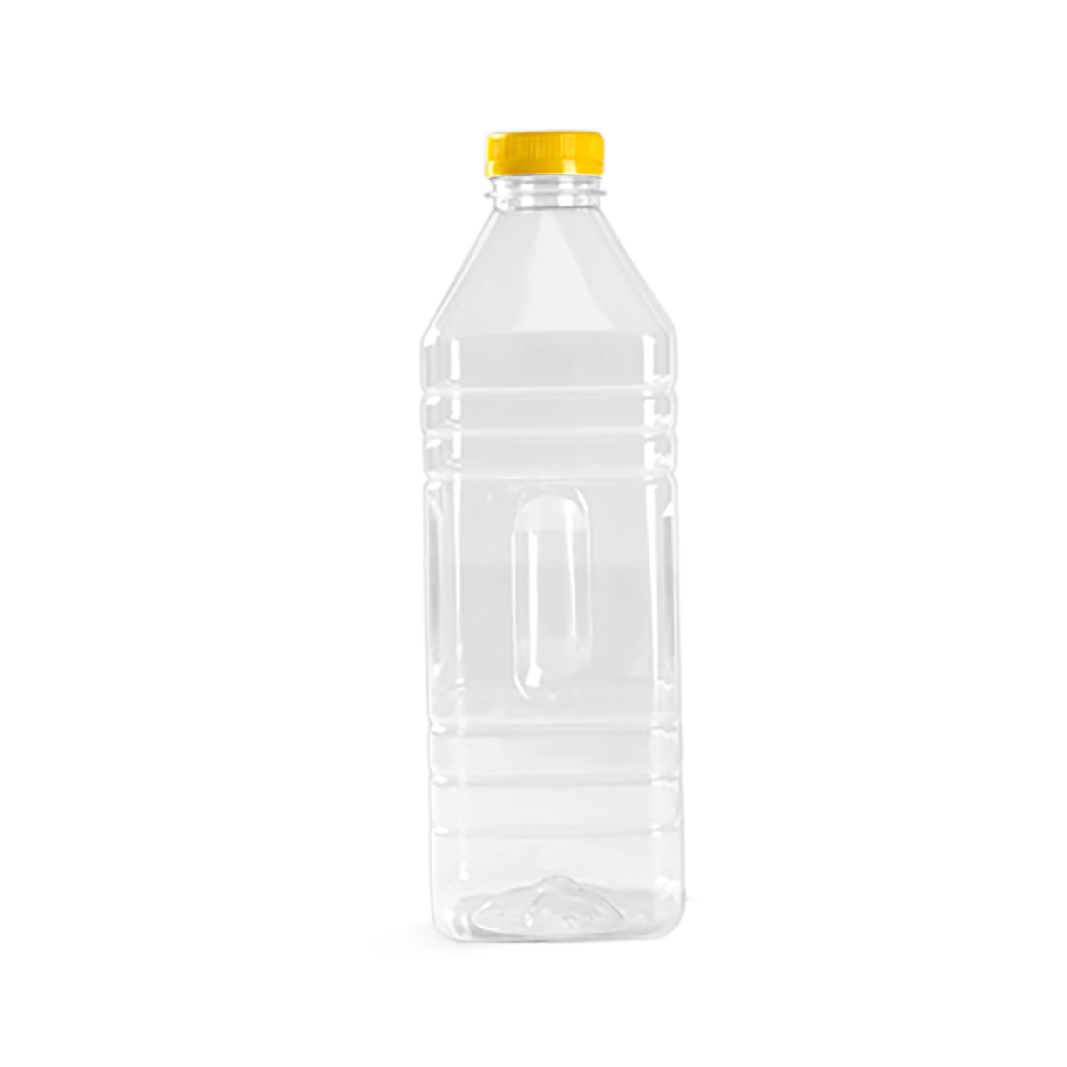 Plastic Bottle Clear, Mix Color Caps (Square Shape)