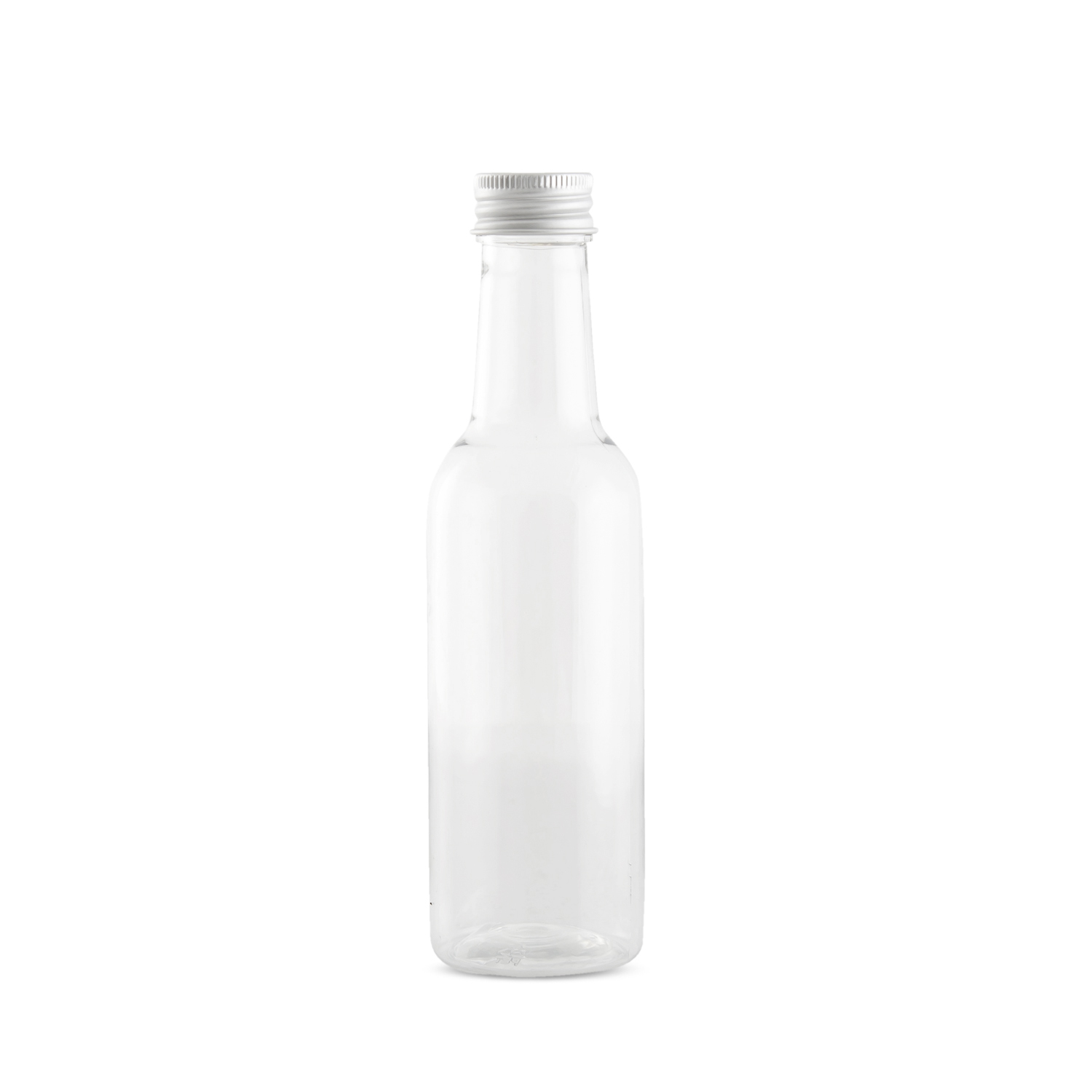 Plastic Bottle Clear, Silver cap