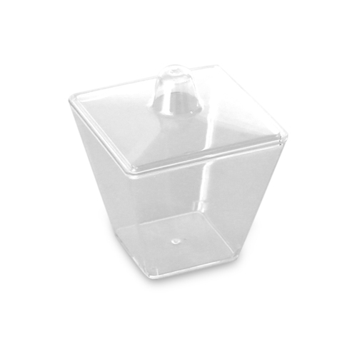 Square Cup with Lid & Holder  (2 Oz) 
